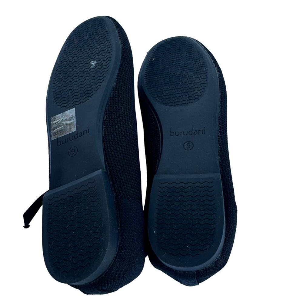 NWT Burudani Black Knit Removable Insole Round Toe Ankle Strap Ballet Flats 9 - Picture 5 of 12